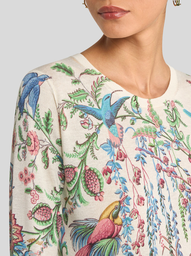 Etro SILK AND CASHMERE SWEATER WITH FLORA AND FAUNA MOTIF outlook