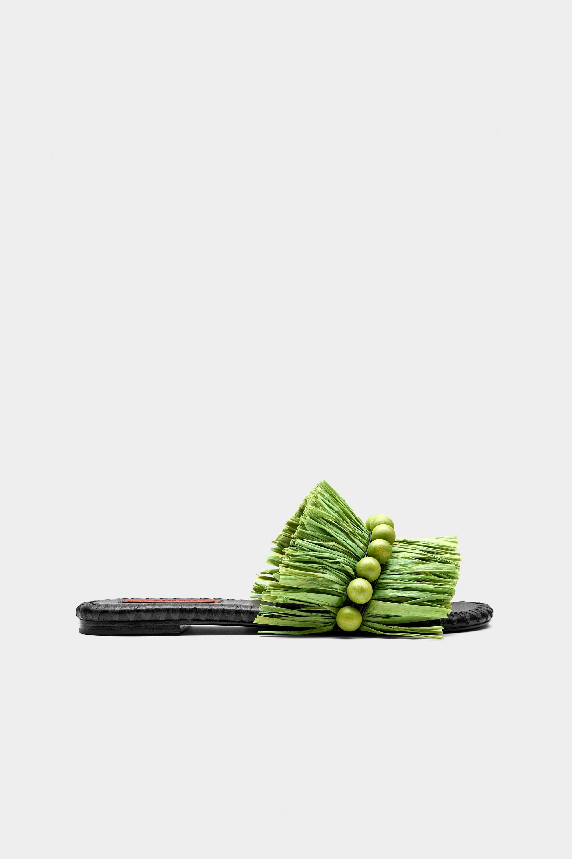 Island Fringe Salerno Sandal In Moss Green/Black - 1