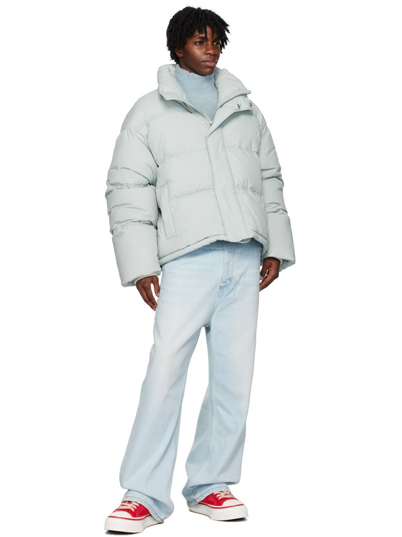 AMI Paris Blue Hooded Down Jacket outlook