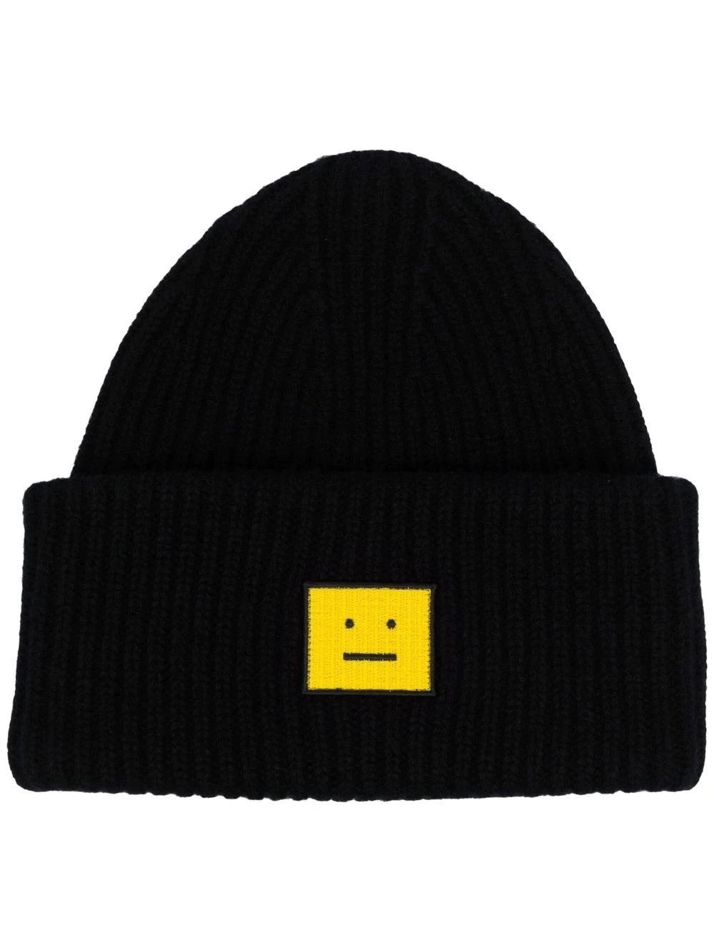 face-patch wool beanie - 1