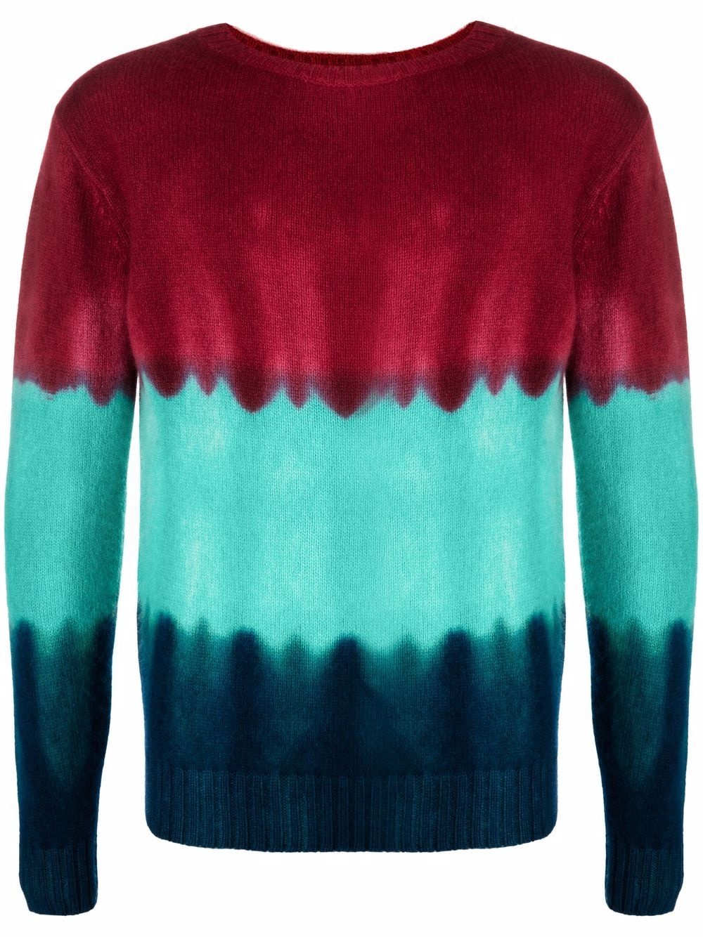 colour-block tie-dye jumper - 1