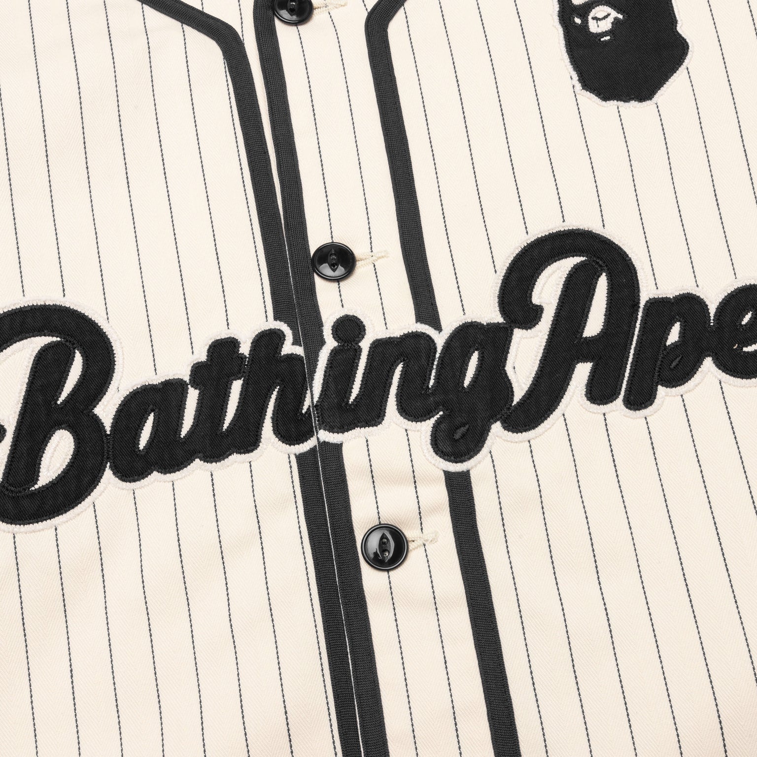 A BATHING APE BASEBALL SHIRT - IVORY - 3