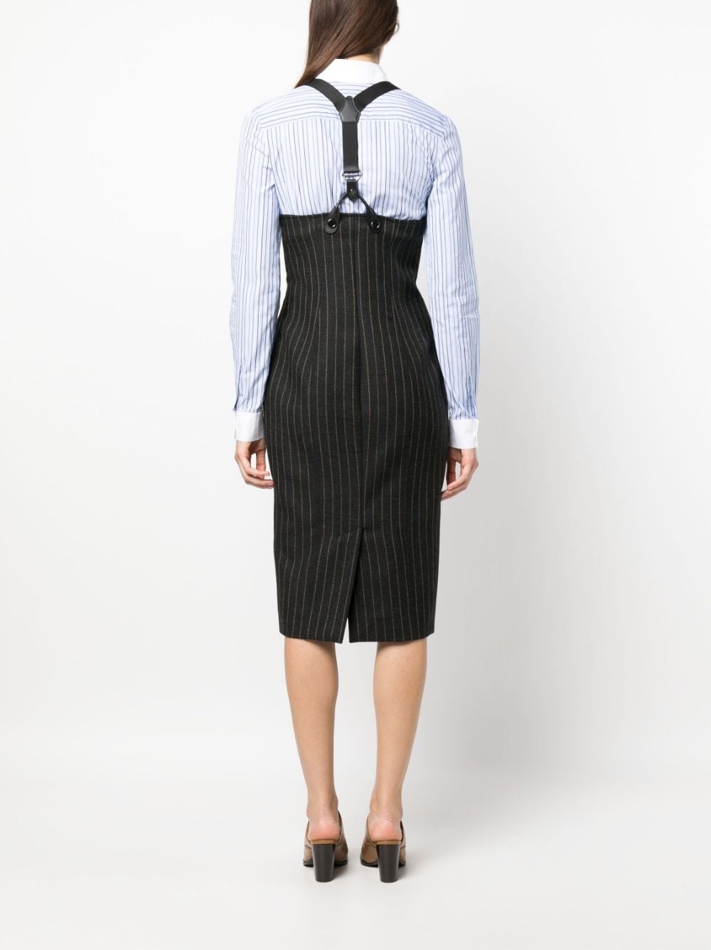 pinstripe wool midi rise - 4