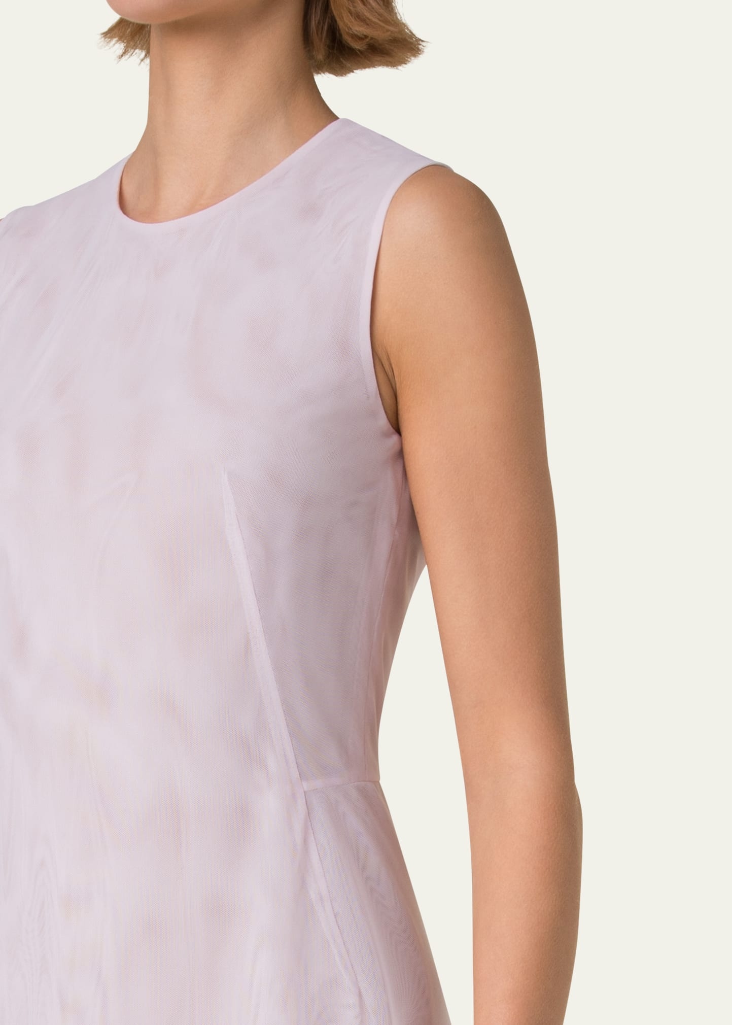 Double Layer Techno Tulle Midi Dress - 5