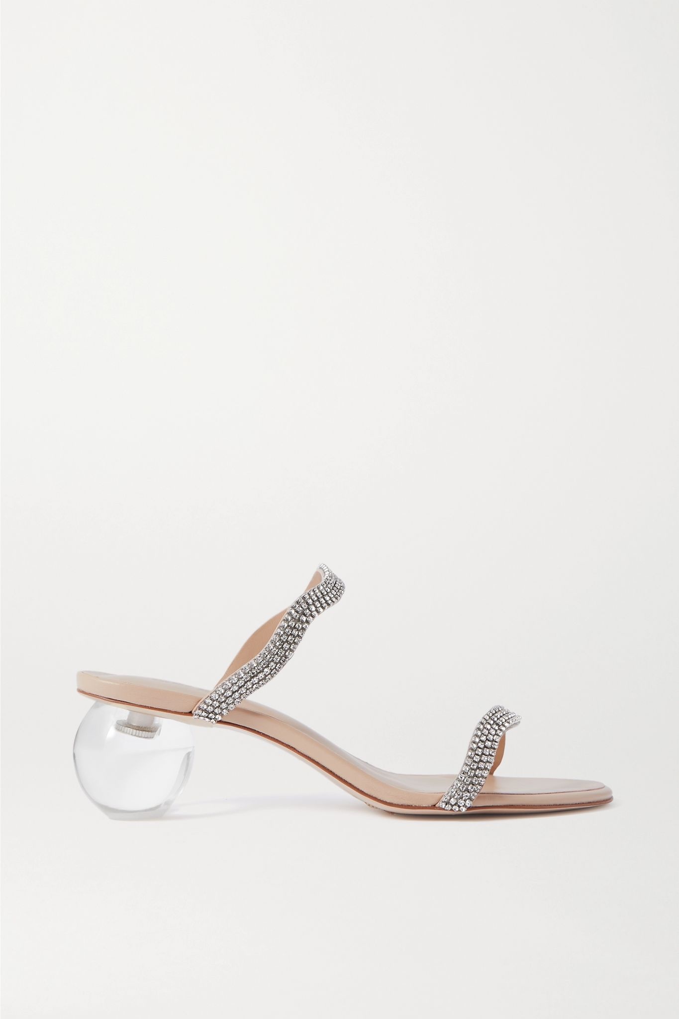 Audrey crystal-embellished leather mules - 1