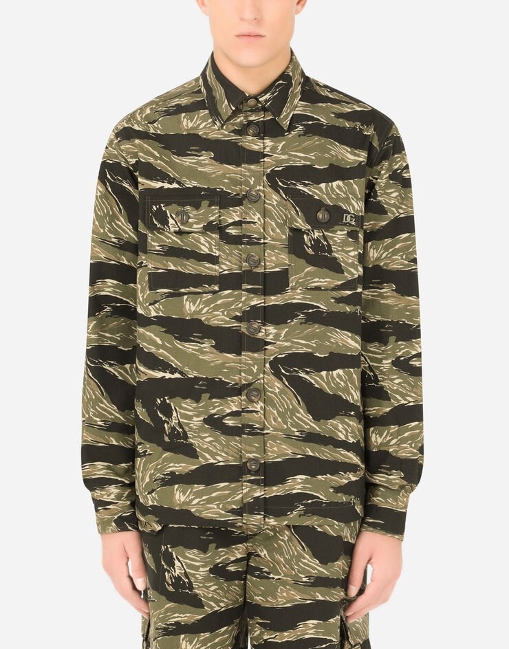 Camouflage-print cotton jacket - 1