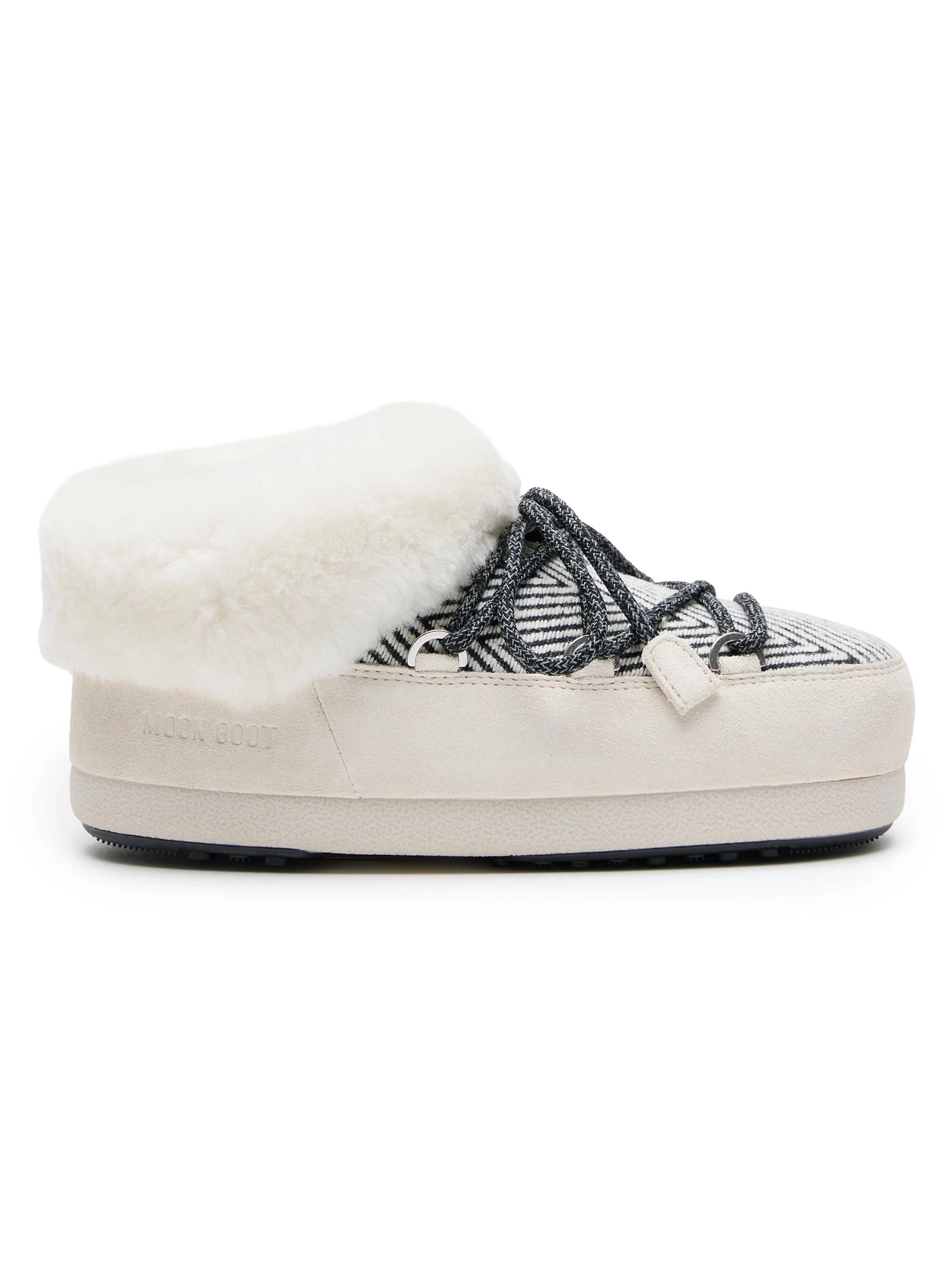 Women's MB x Guest In Residence EVX Chalet Faux-Fur-Lined Suede Mules - White Sand - 1