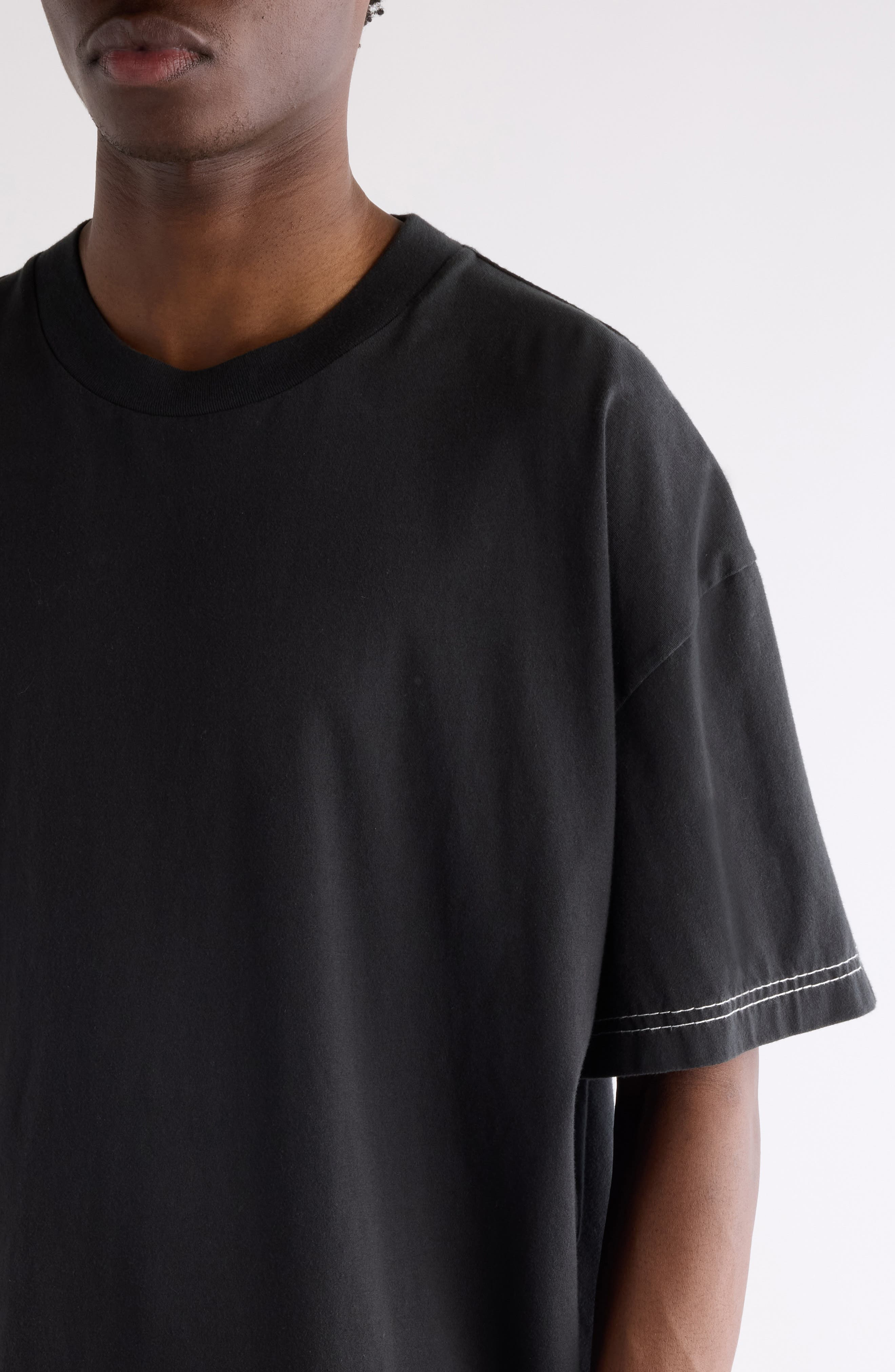 Acne Studios Eresa U Autograph Logo Embroidered T-Shirt in Faded Black at Nordstrom - 5