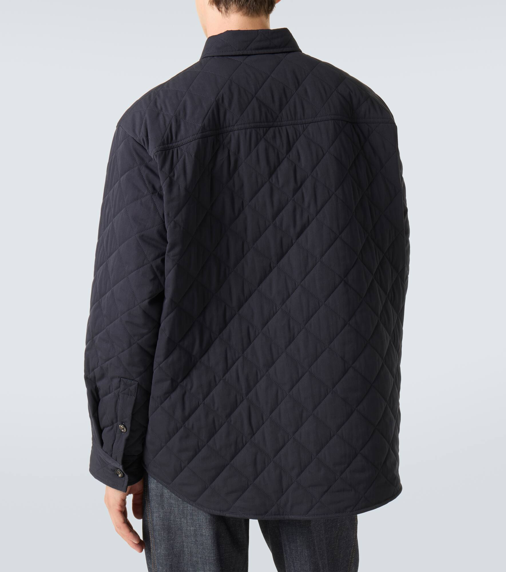 Quilted cotton-blend overshirt - 4