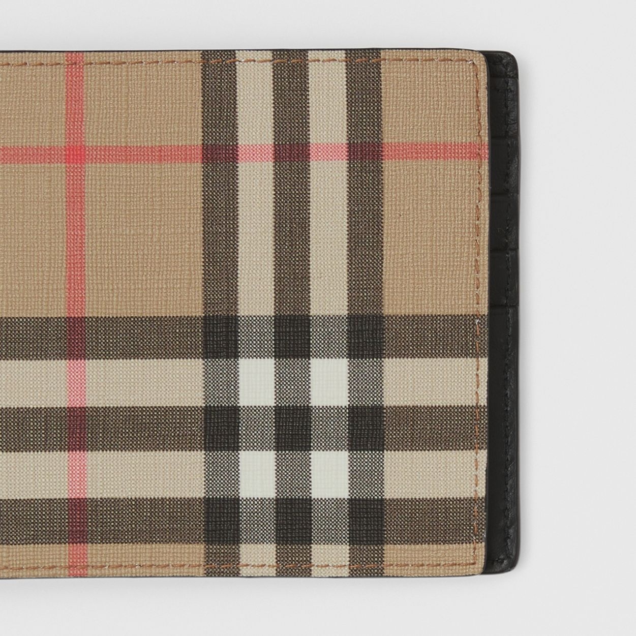 Vintage Check and Leather Bifold Wallet - 3