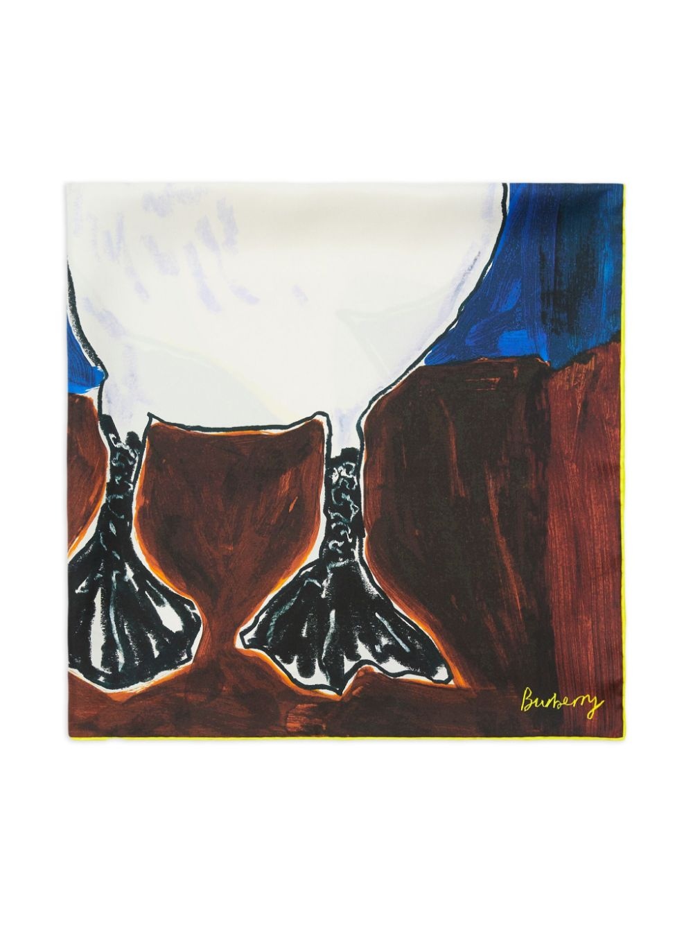 Swan-print silk scarf - 3