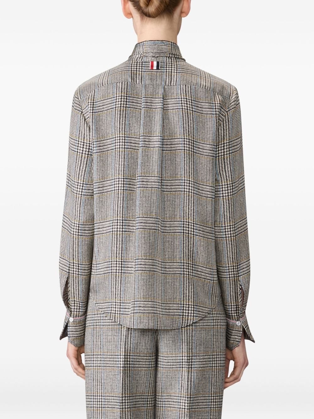 houndstooth-check bow-tie shirt - 4