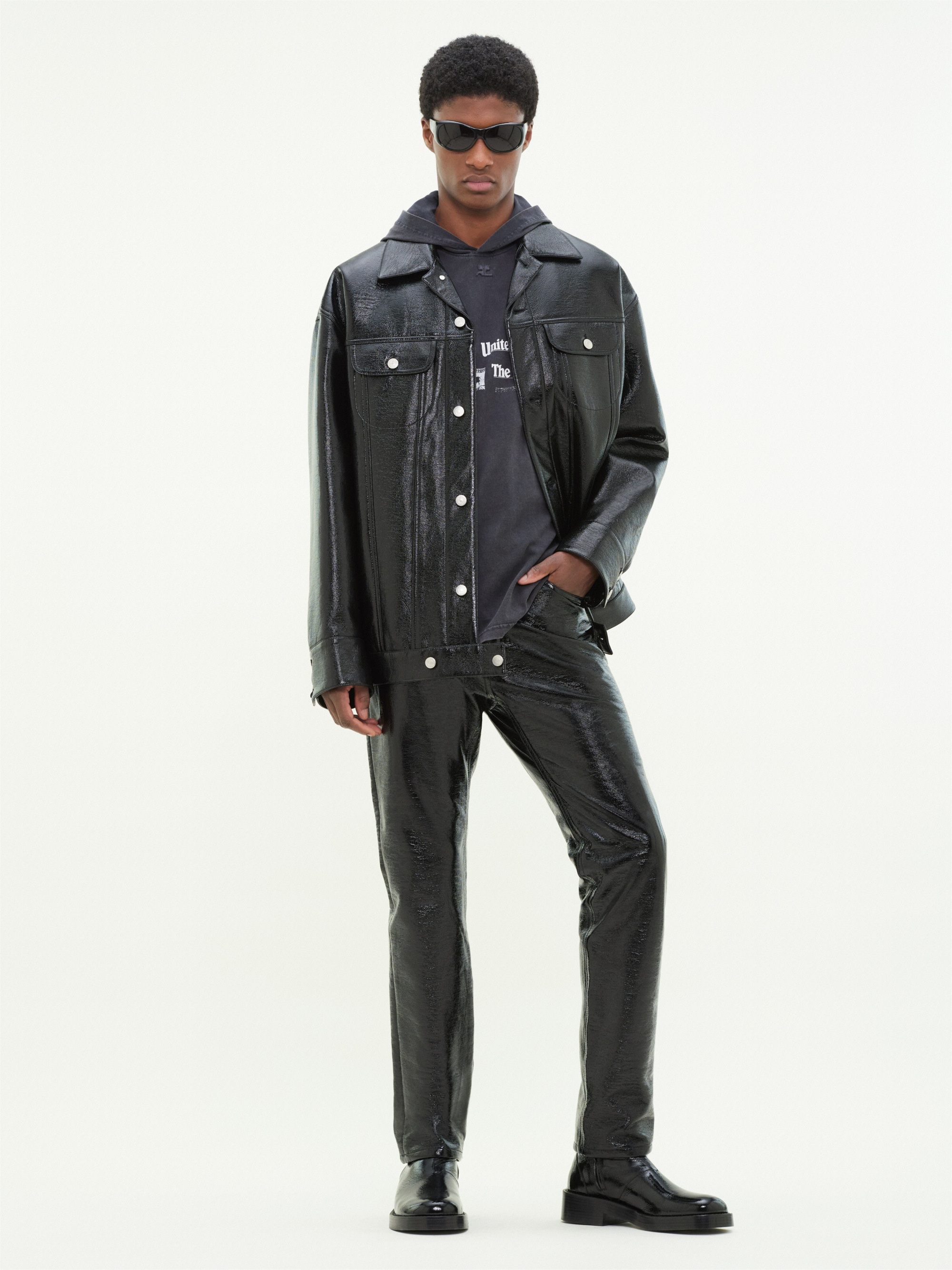 VINYL OVERSIZED TRUCKER JACKET - 2