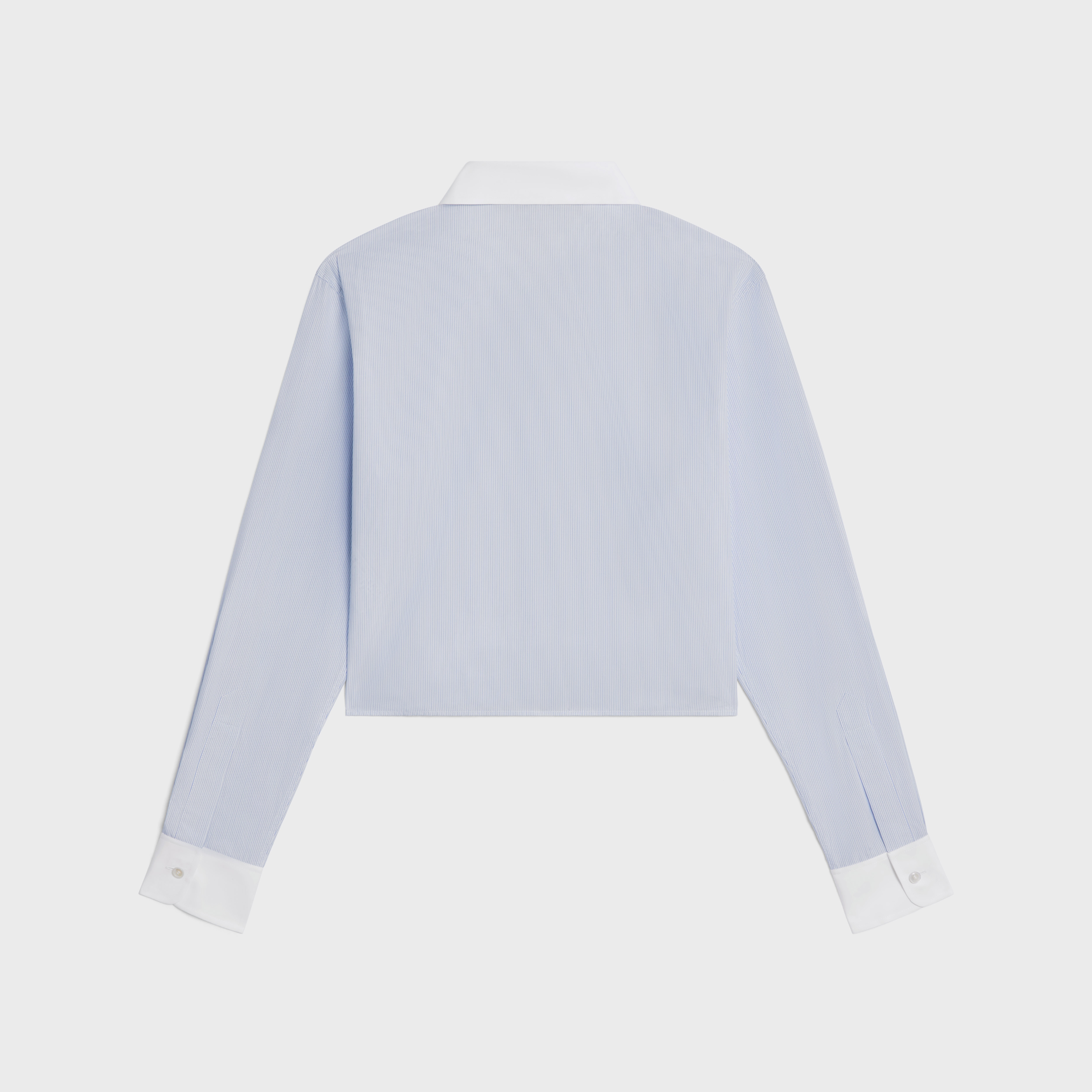 cropped shirt in striped cotton poplin - 2