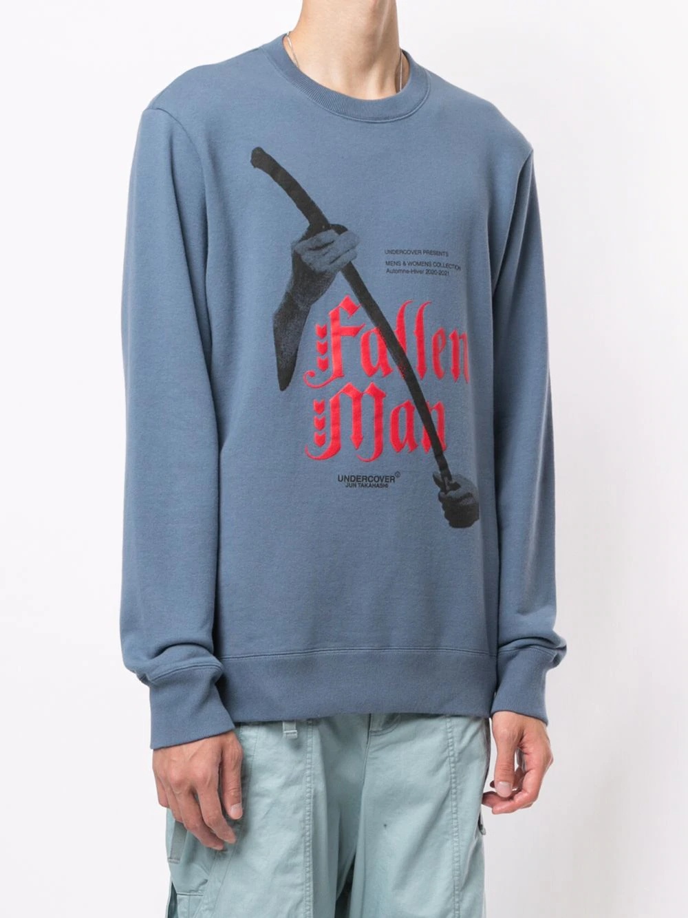 long-sleeved fallen man print jumper - 3