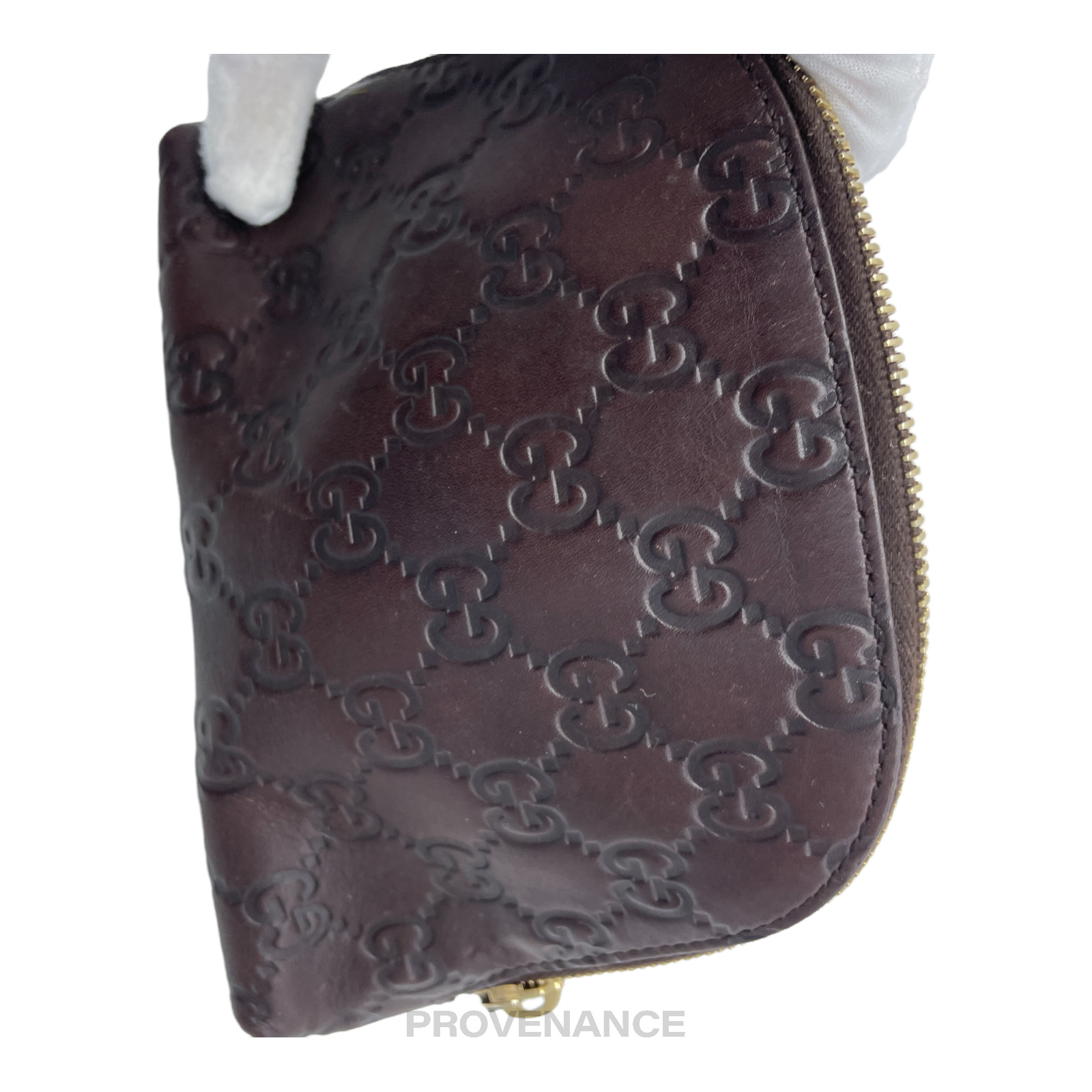 PROVENANCE - Gucci GG Zip Pouch - Chocolate Guccissima Leather - 11