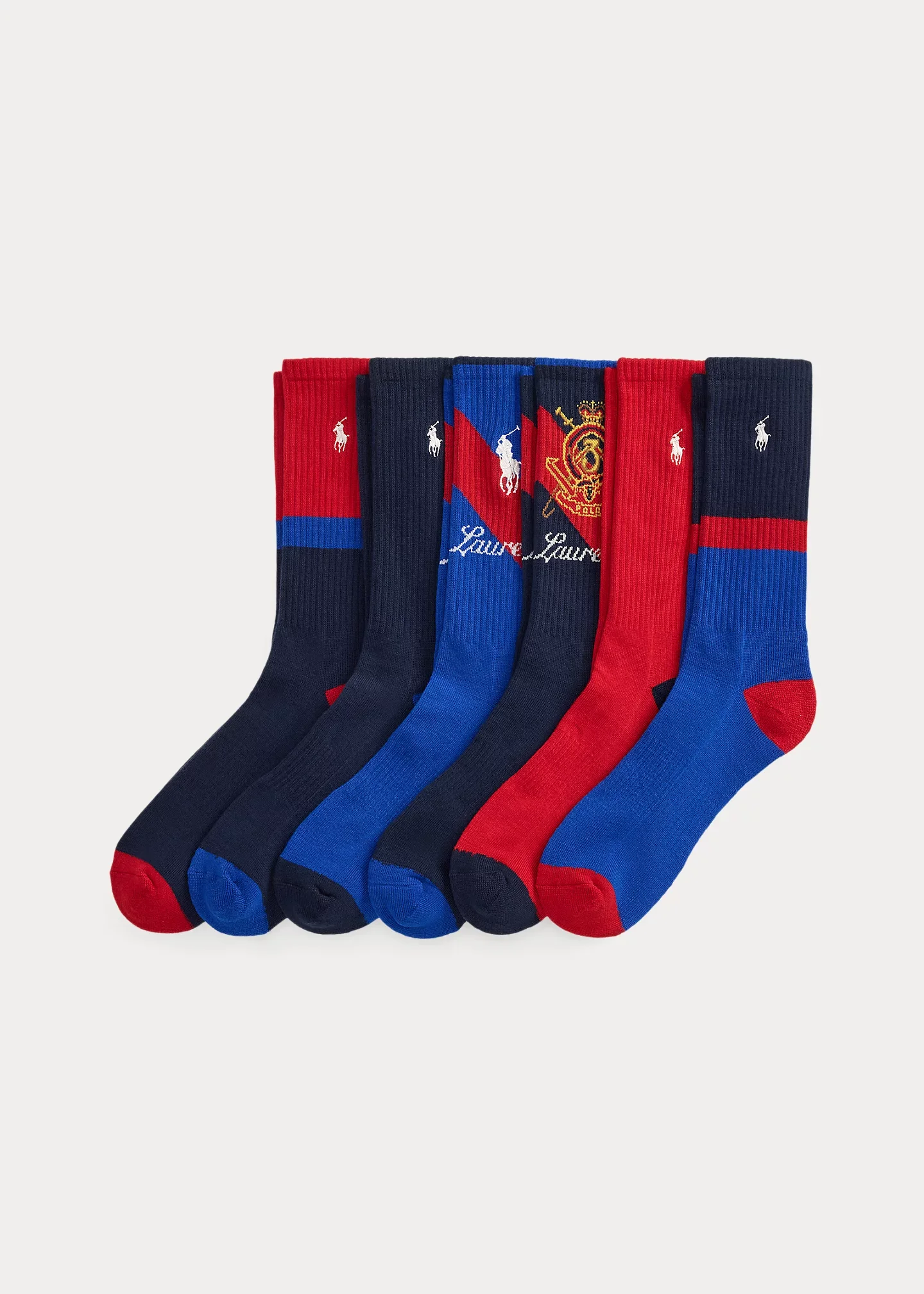 Sash-Stripe Crew Sock 6-Pack - 1
