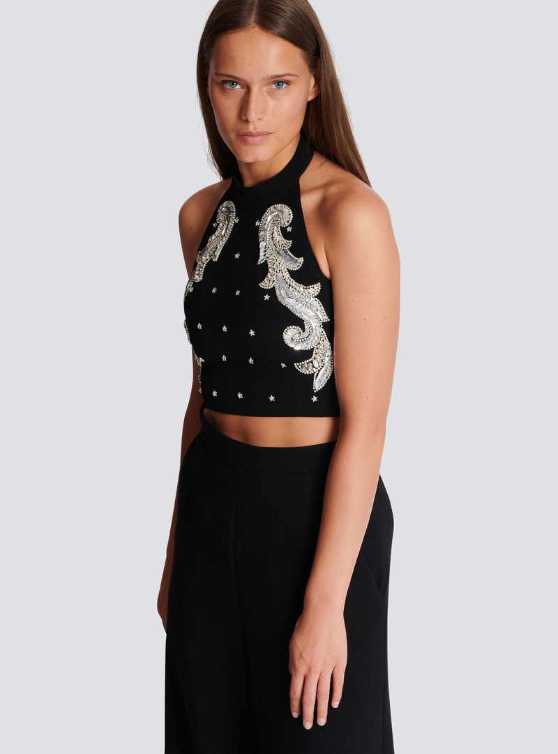 Backless Baroque embroidered top 7