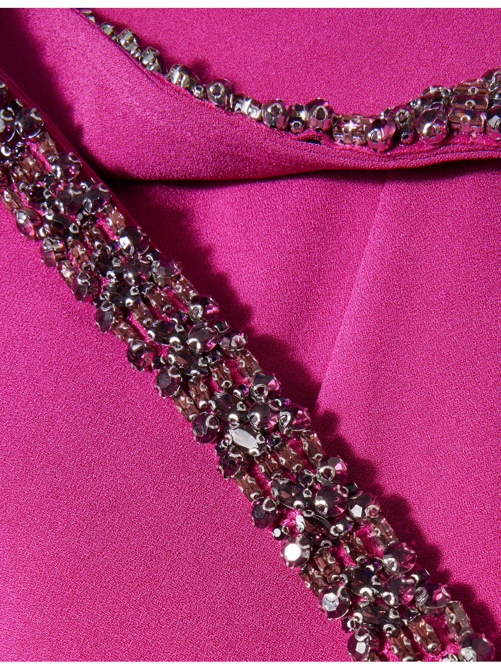 Embellished-Sash One-Shoulder Woven Gown - 6