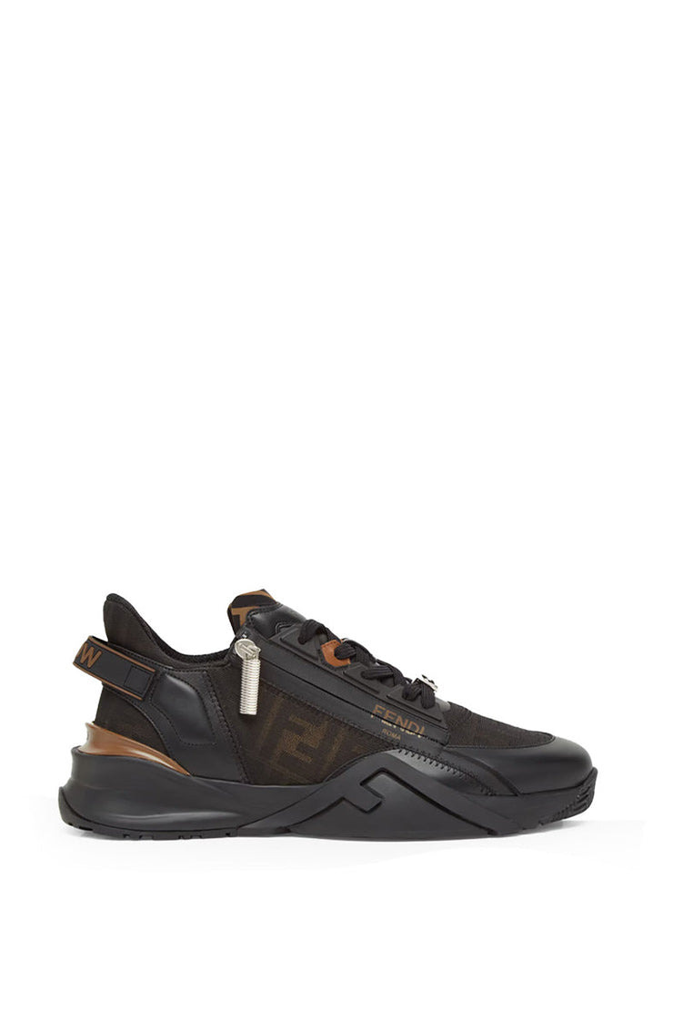 LEATHER AND FABRIC FLOW SNEAKERS - 1
