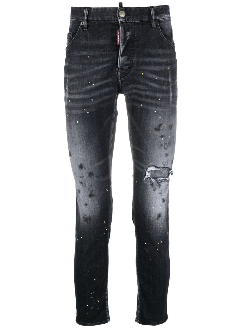 faded paint splatter jeans - 1