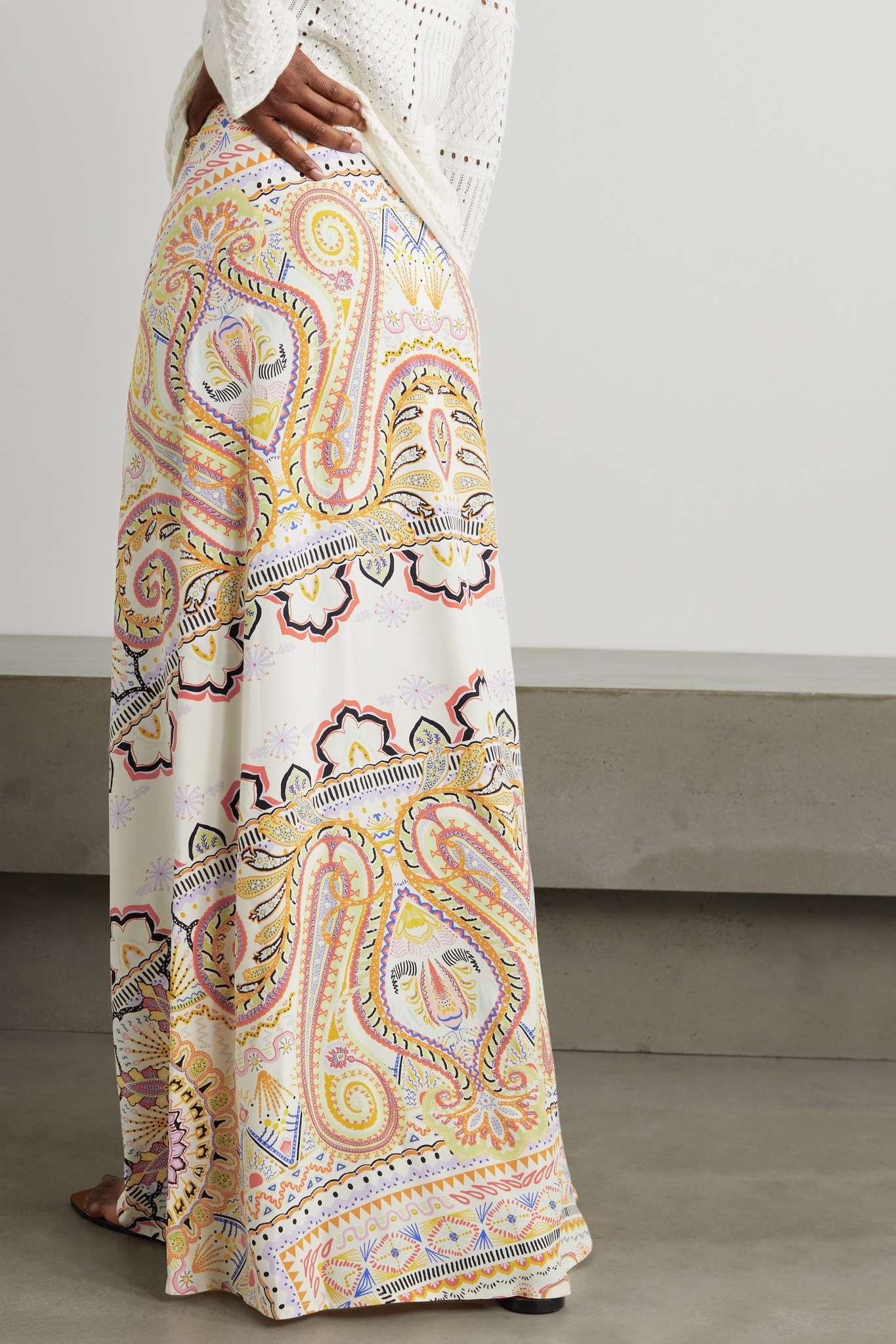 Printed silk maxi skirt - 3