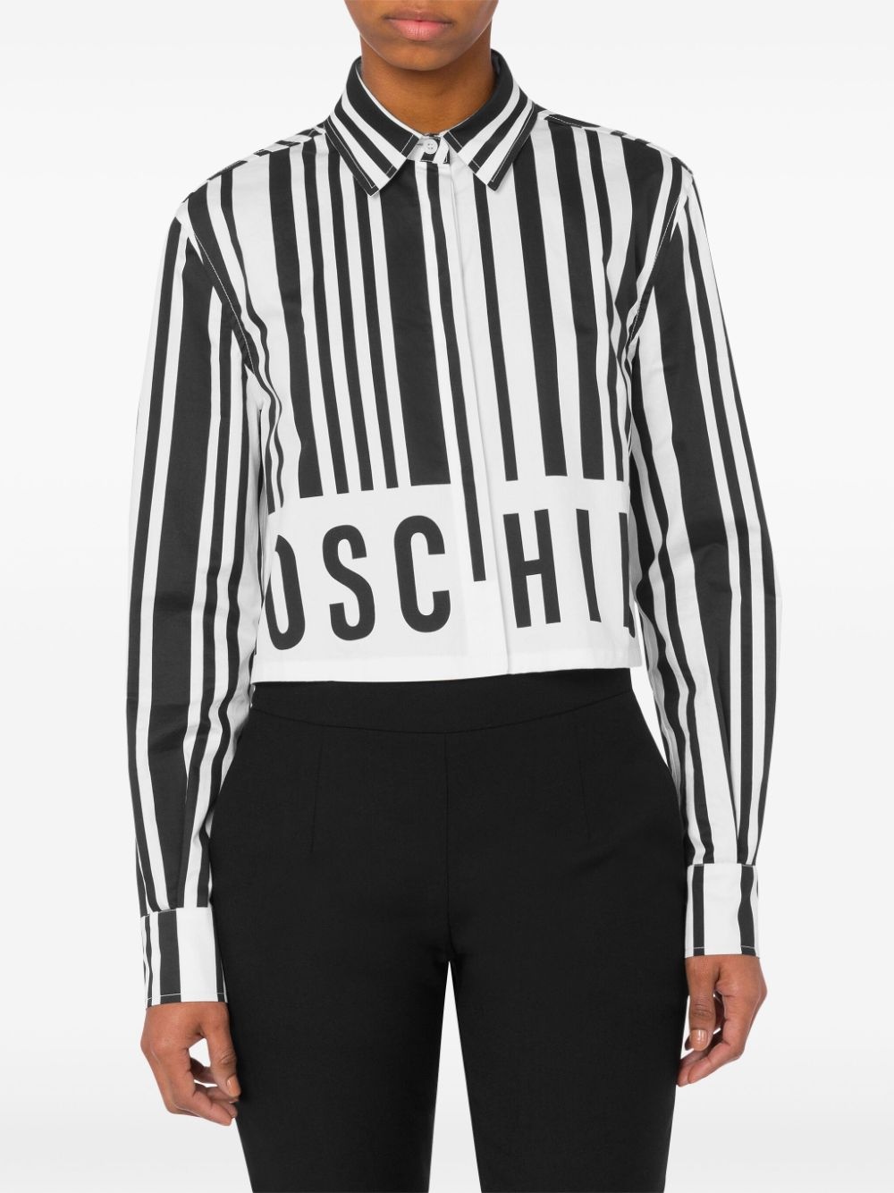 barcode-print cotton shirt - 2