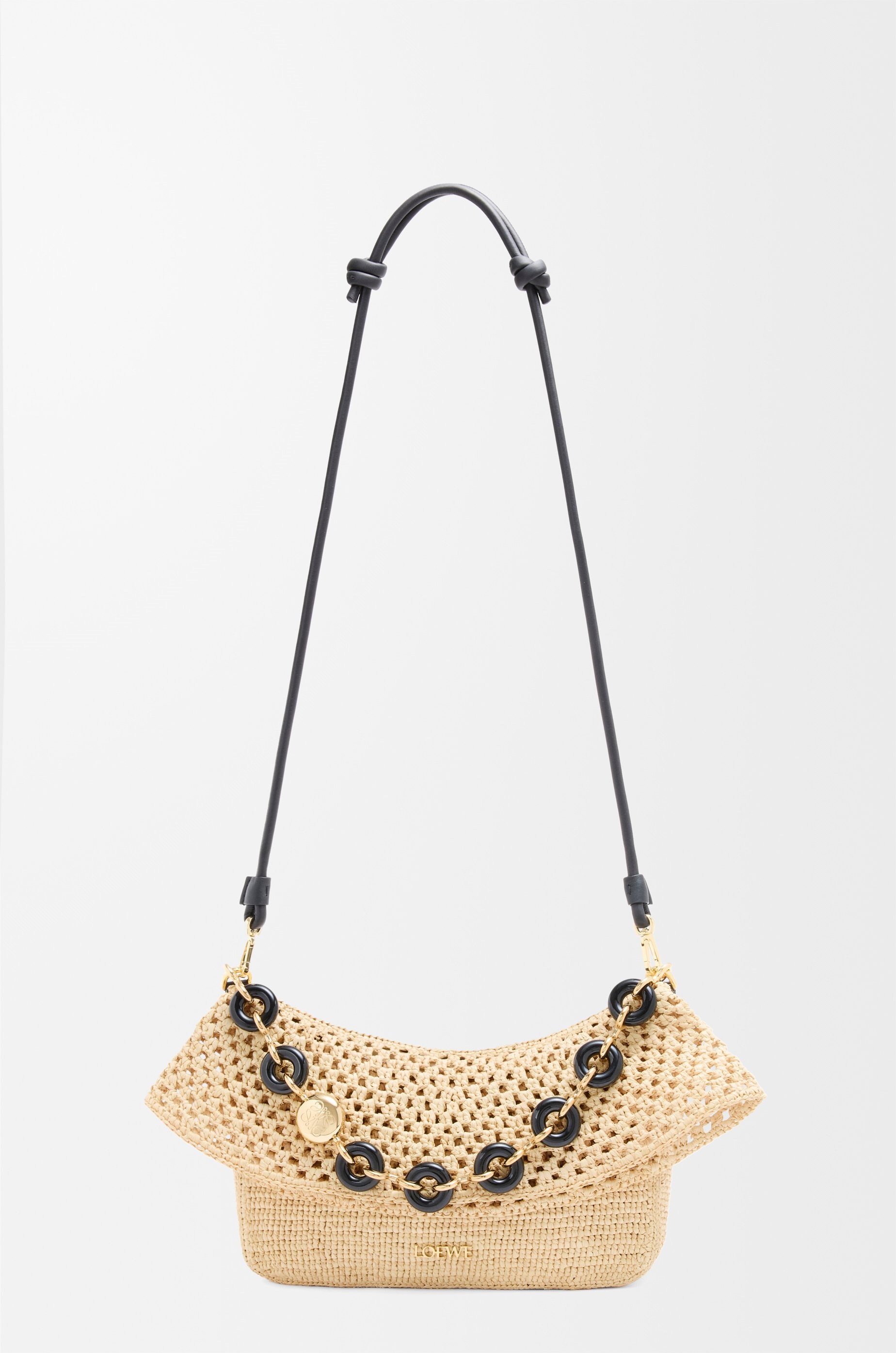 Medium Ola bag in raffia and calfskin - 9