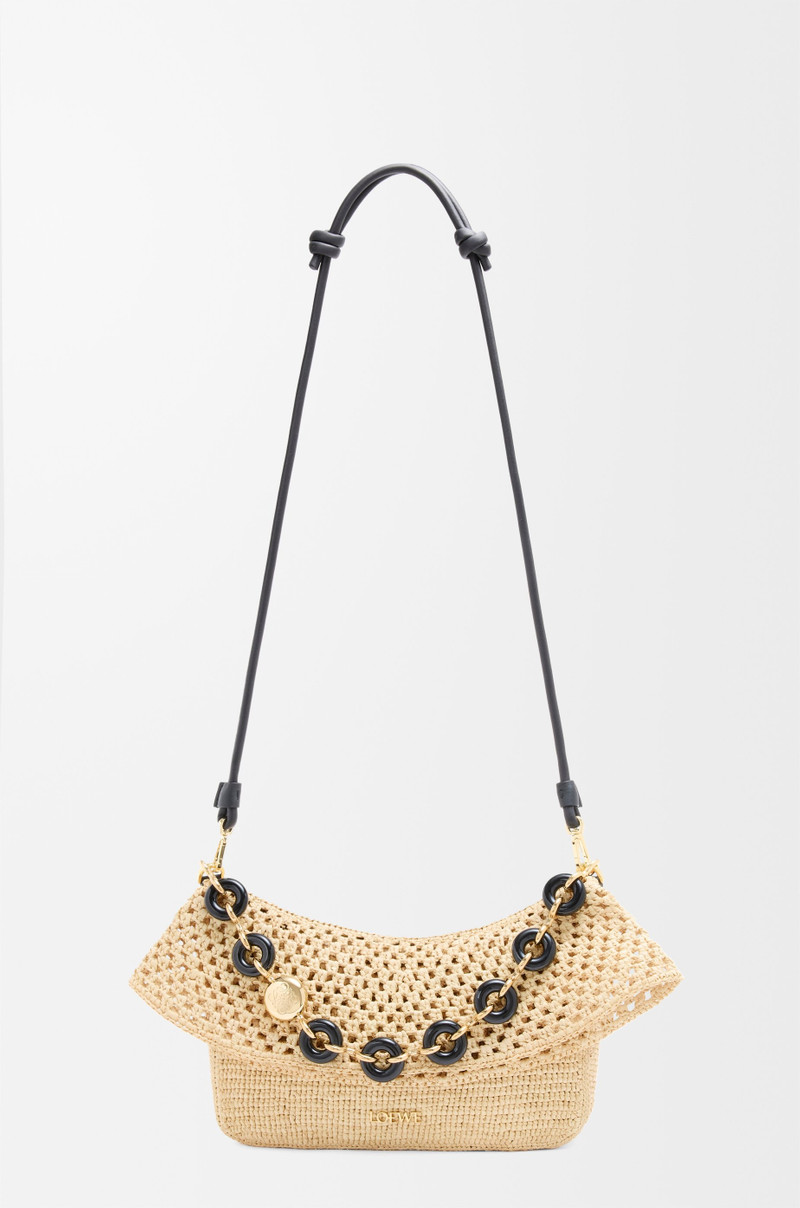 Medium Ola bag in raffia and calfskin 9