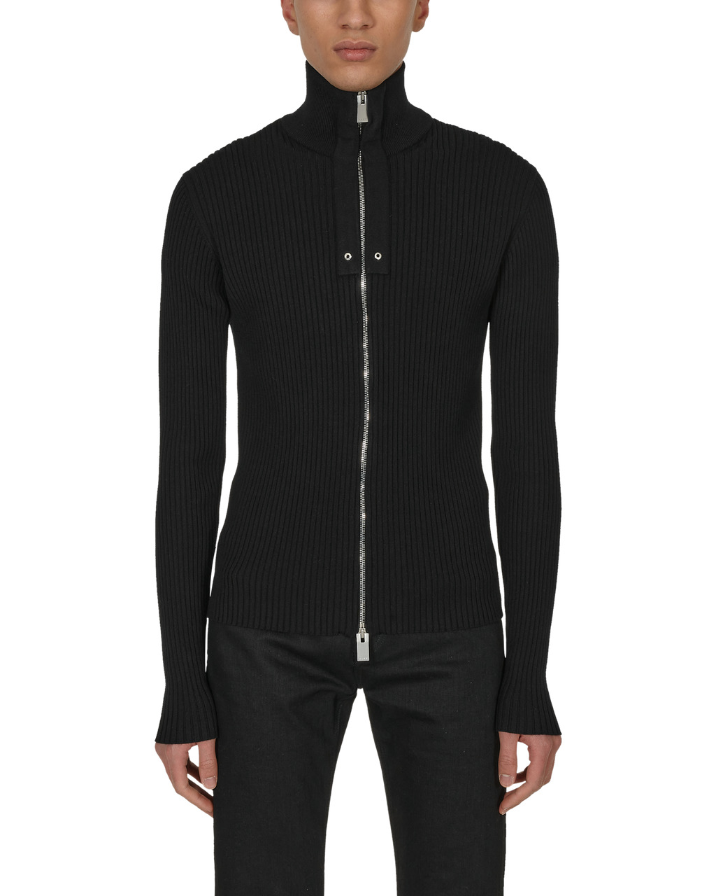 SMALL RIB ZIP UP SWEATER - 2