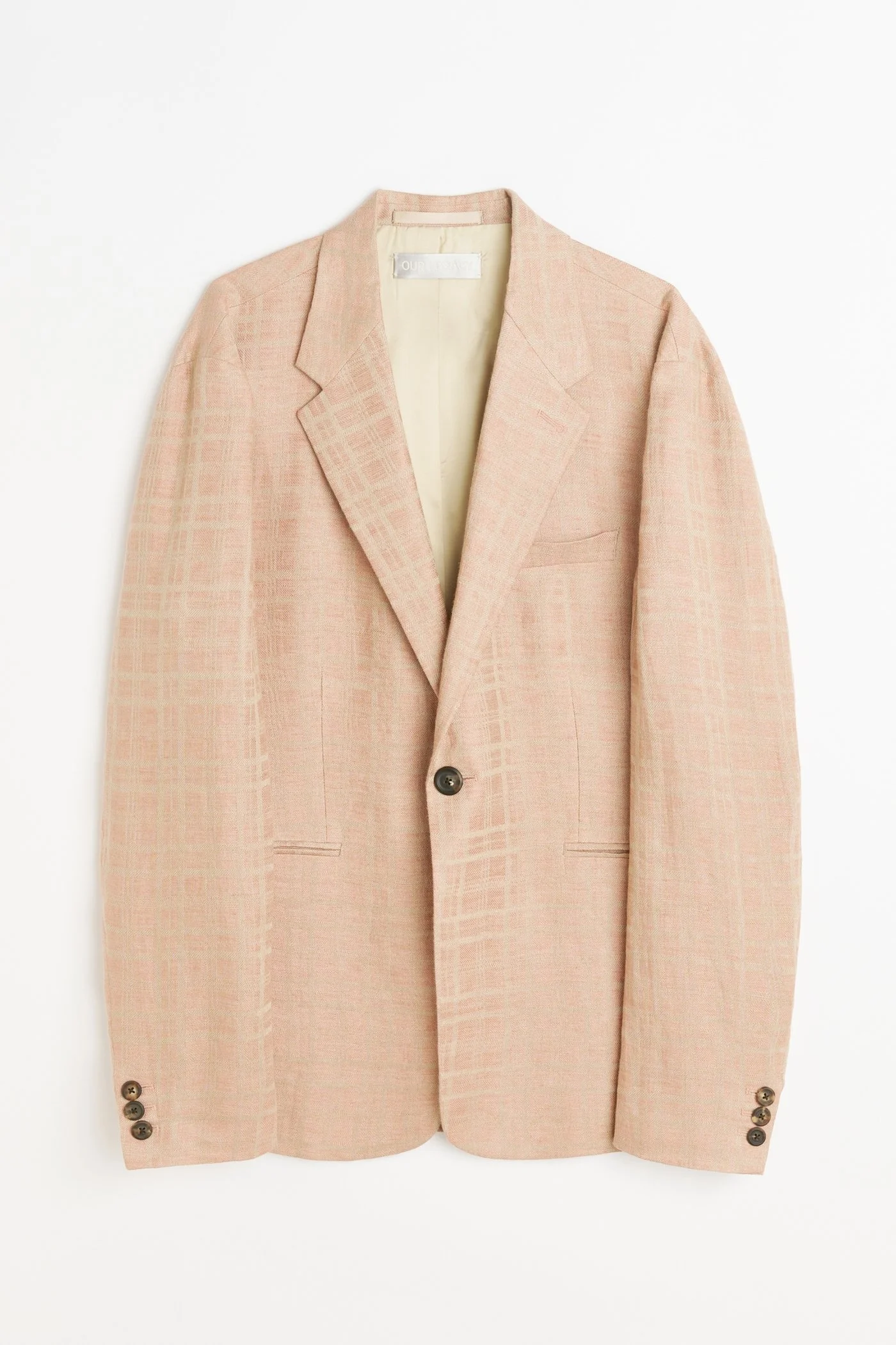 Unconstructed Shinjuku Blazer Hammock Check Crumpled Linen - 1