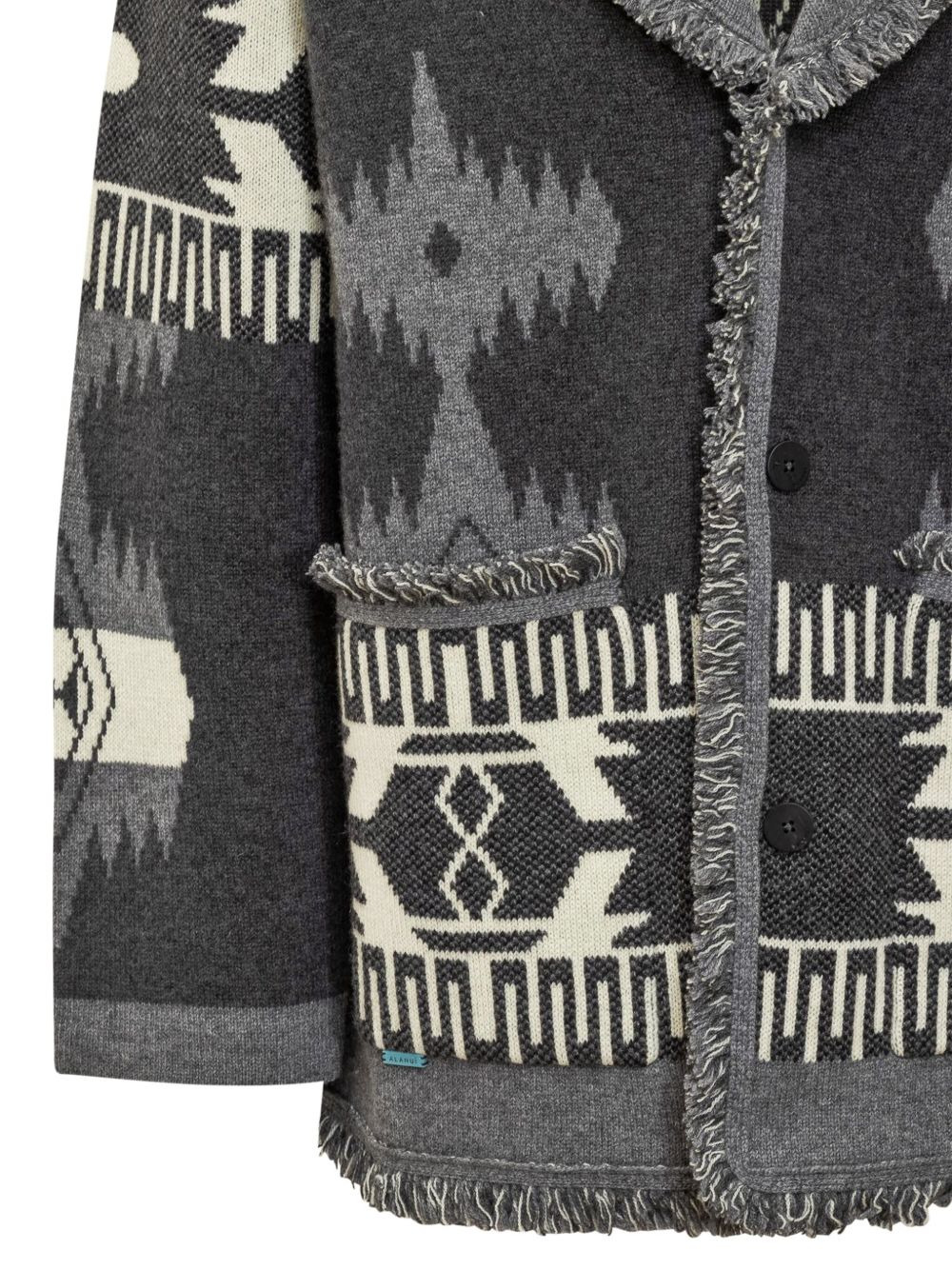 Icon jacquard fringed cardigan - 4