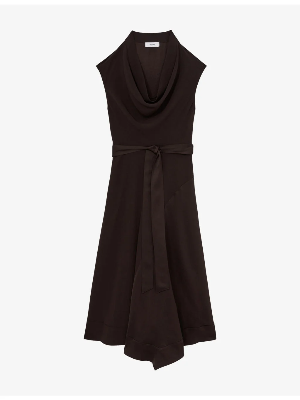 Justine Cowl-Neck Woven Midi Dress - 1