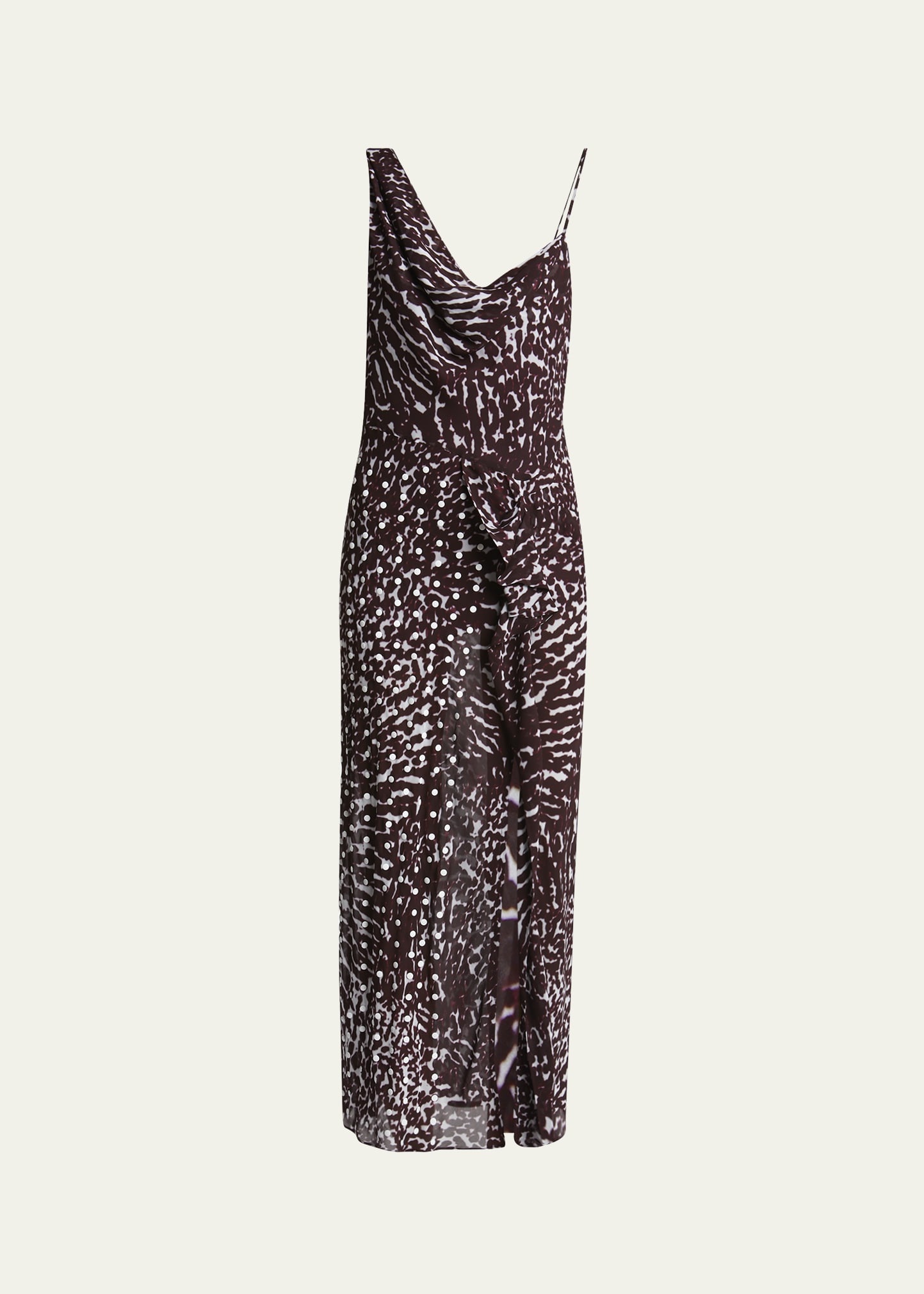 Deyon Abstract Print Draped Dress - 1