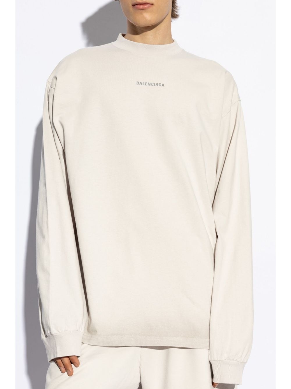 logo-print cotton sweatshirt - 3