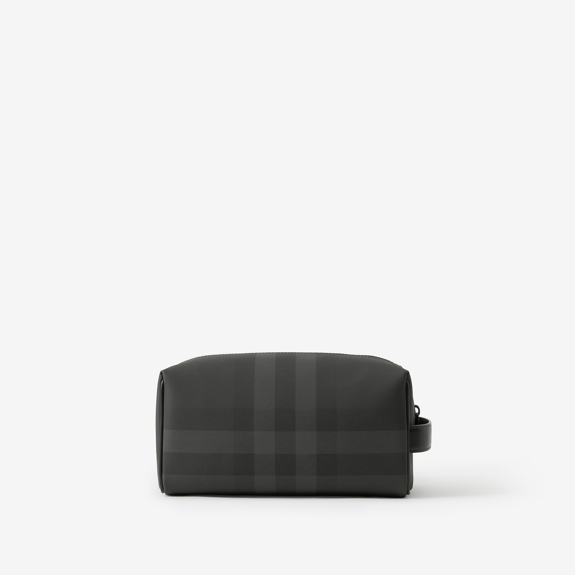 Check and Leather Travel Pouch - 4