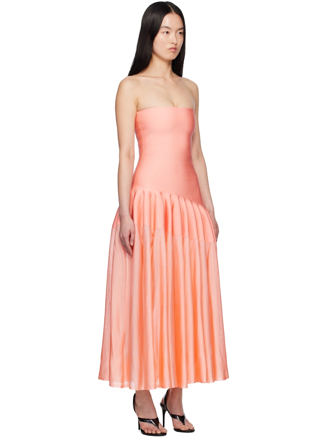 Pink Godet Maxi Dress - 2