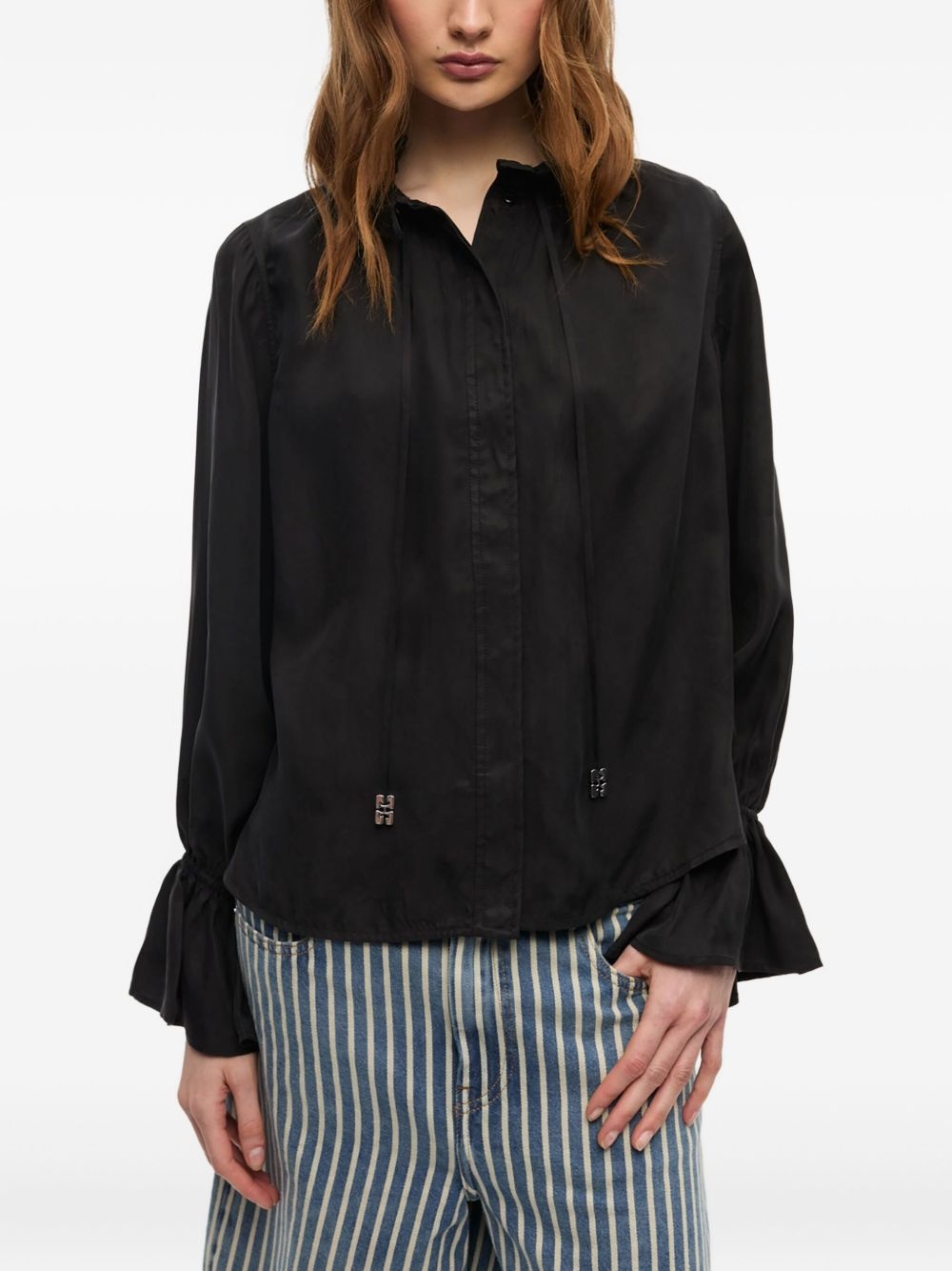 ruffled-collar blouse - 3