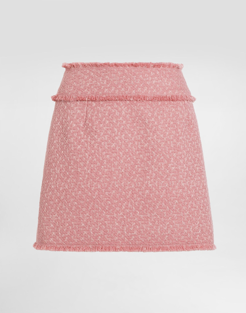 Wool raschel tweed miniskirt 1