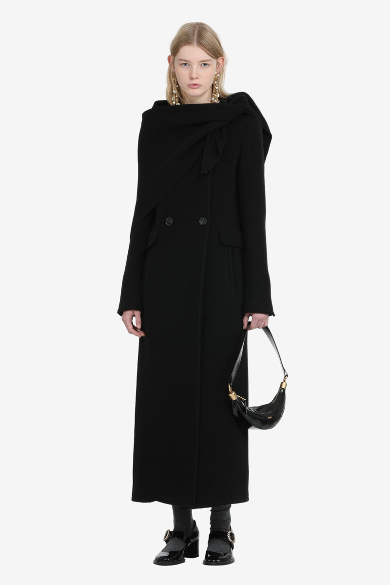 LONG DOUBLE-BREASTED COAT WITHOUT COLLAR 4