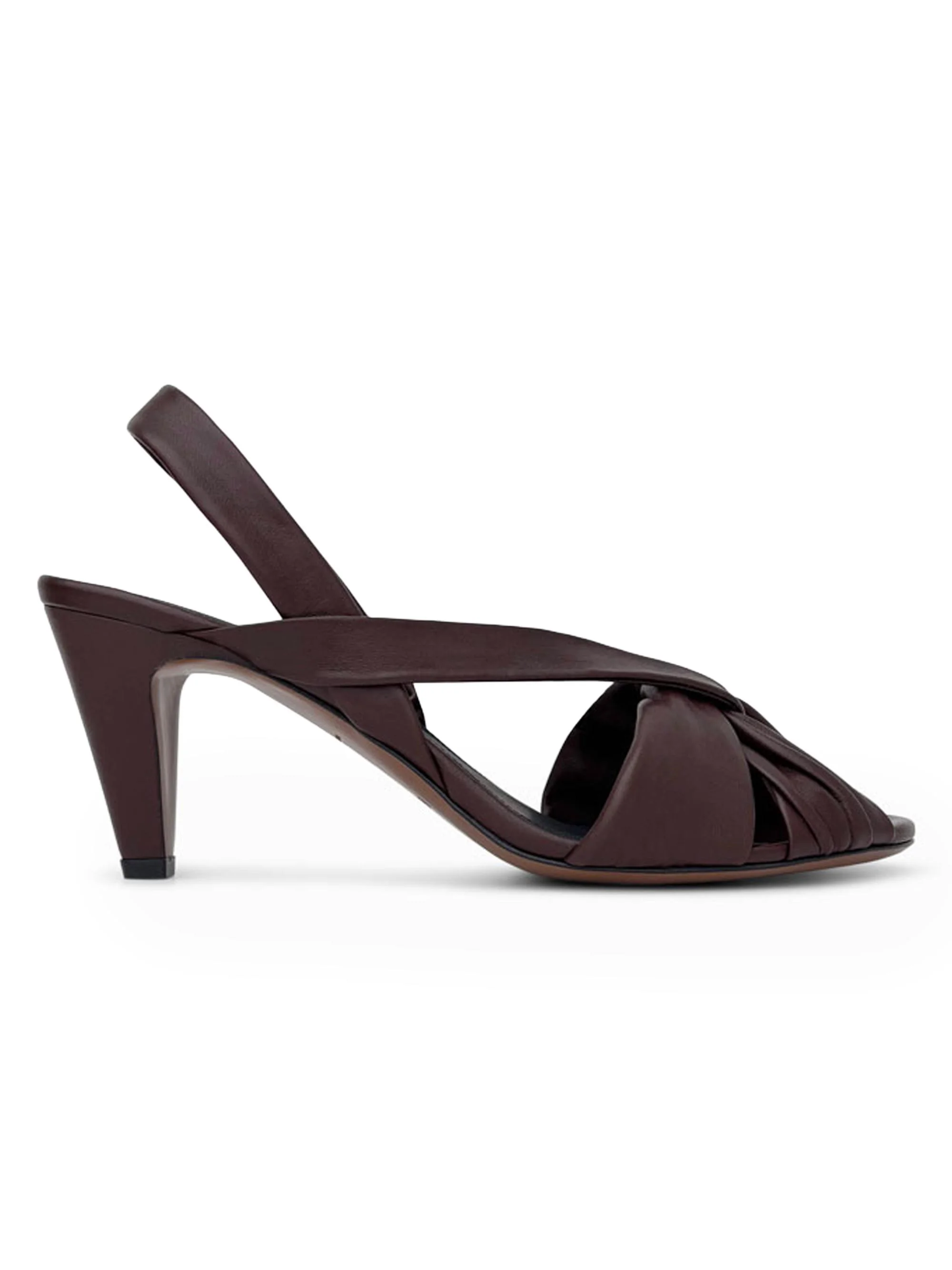 Women's Naos 65MM Leather Slingback Sandals - Dark Chocolate - 1