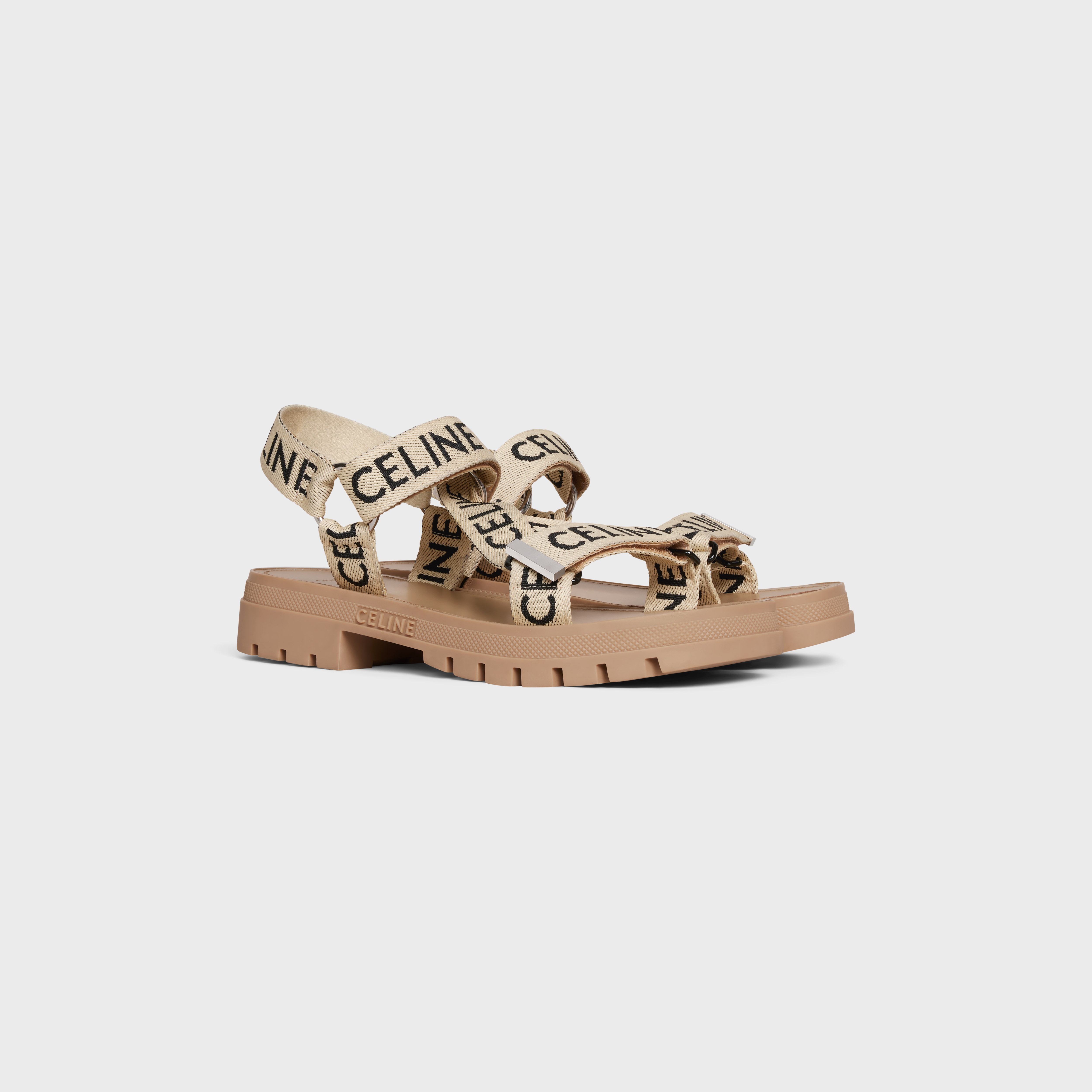 CELINE LEO STRAPPY SANDAL in WITH "CELINE" JACQUARD - 2