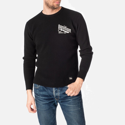 Iron Heart IGW-503 Ignition Works Logo Thermal Crew Neck Long Sleeved Top - Black or White outlook