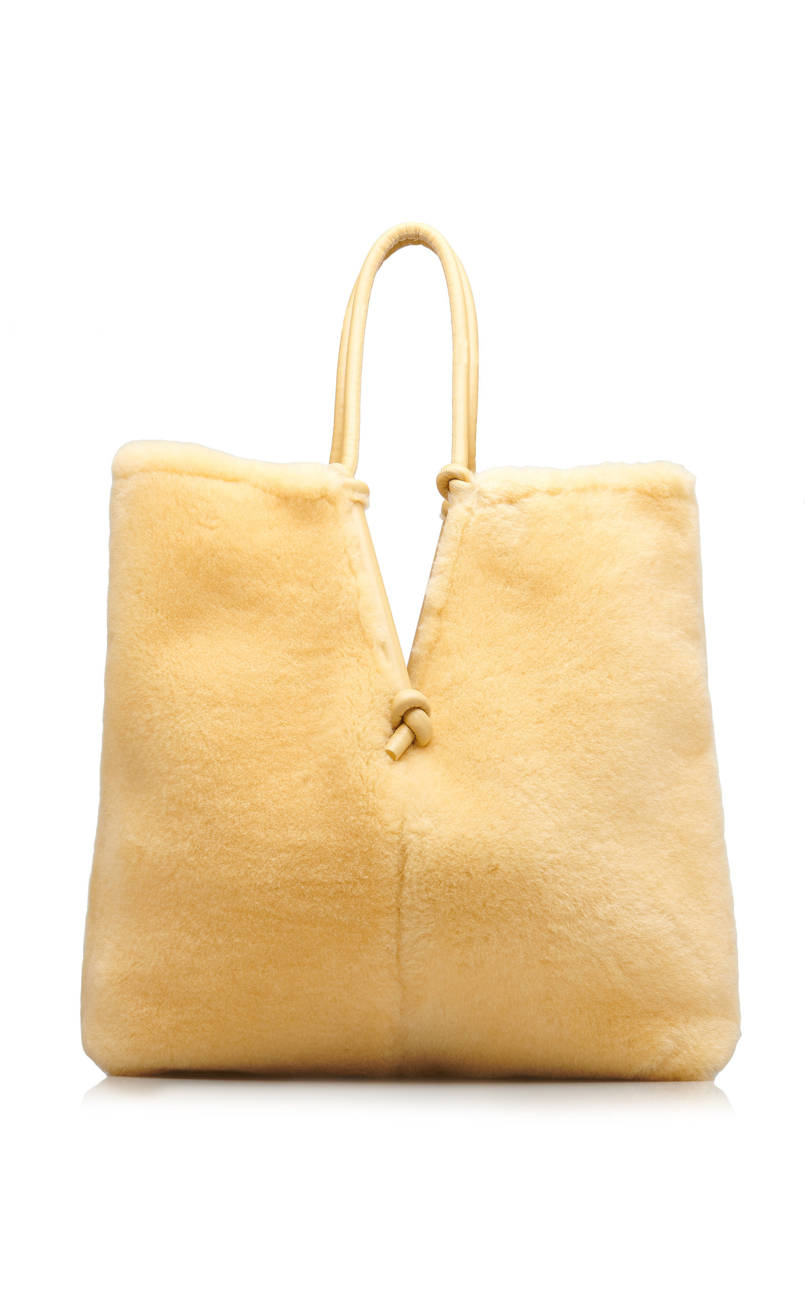 Reversible Oversized Shearling Tote Bag neutral - 3
