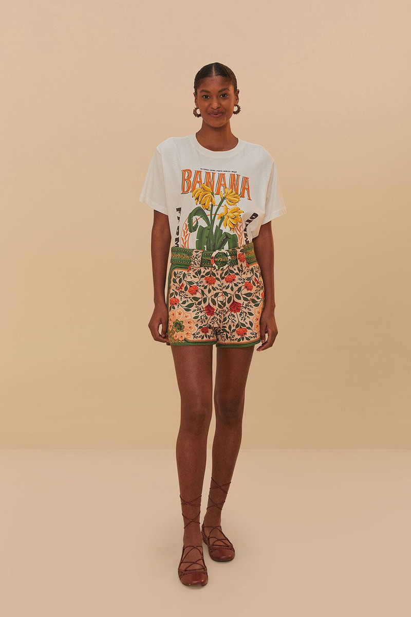 FARM RIO Off-White Banana Cocina Relaxed T-Shirt outlook