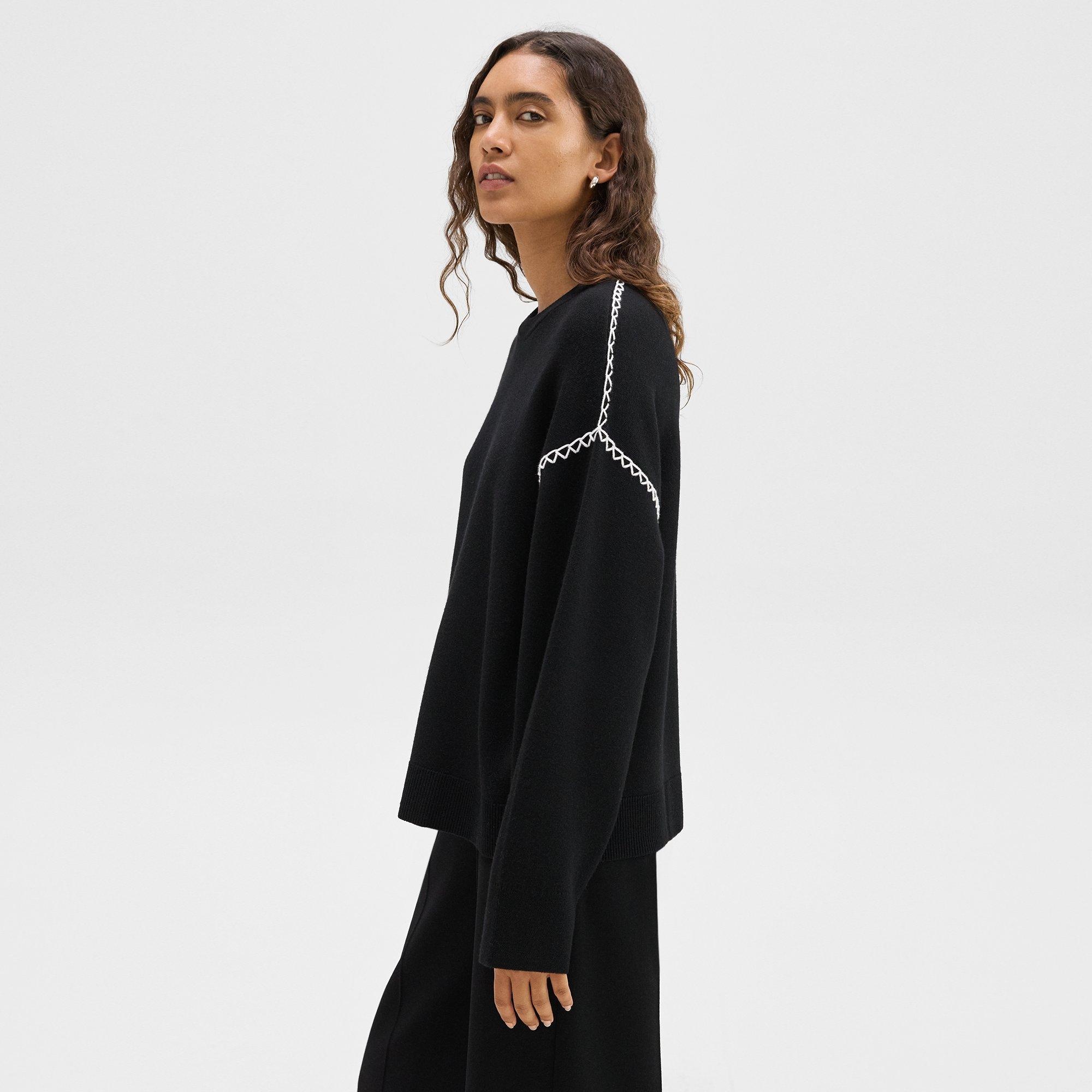 Blanket Stitch Sweater in Merino Wool - 3