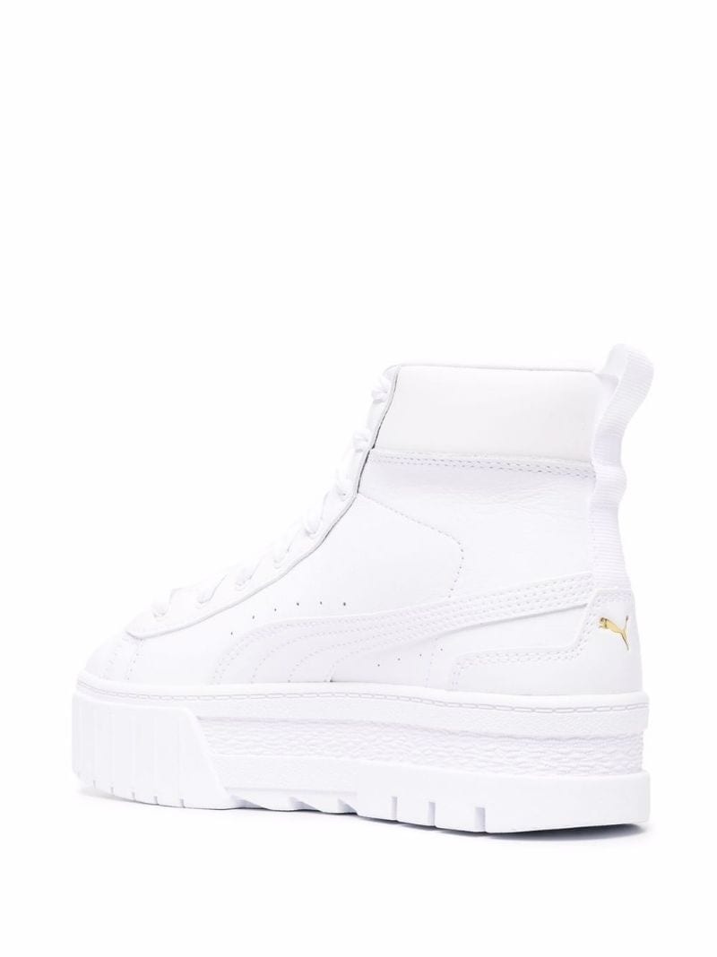 logo-print chunky high-top leather sneakers - 3