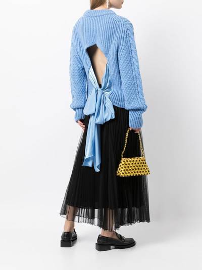 CECILIE BAHNSEN cable knit tied detail jumper outlook