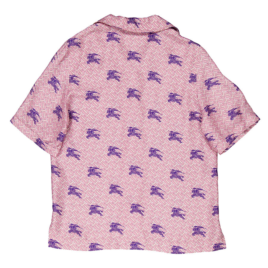 Burberry Tabi Equestrian Knight TB Monogram Print Silk Pyjama Shirt - 7