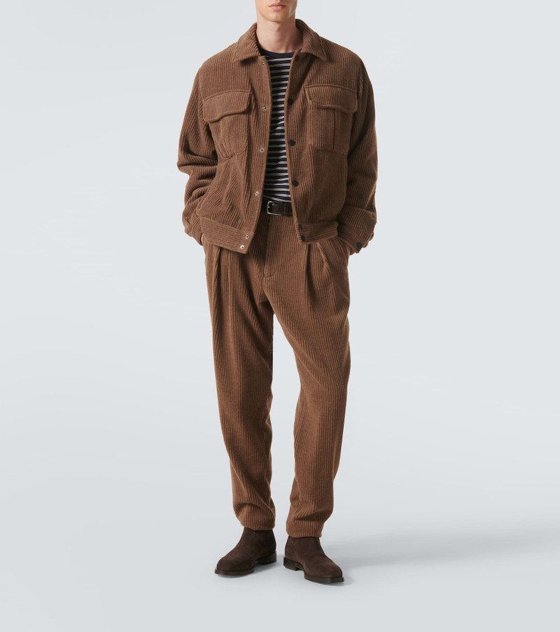 GIORGIO ARMANI Wool-blend corduroy tapered pants outlook